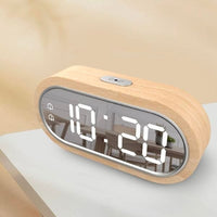 Réveil moderne digital en bois avec affichage LED