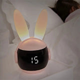 Horloge lapin dotée d'une lampe de nuit