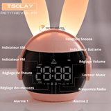 Radio-réveil lapin avec lumière douce intégrée